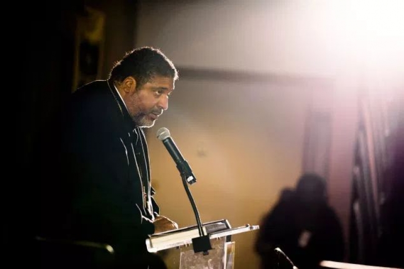 Reverend William Barber speaks at the Poor People&rsquo;s Moral Action Congress at Trinity University in Washington D.C. 