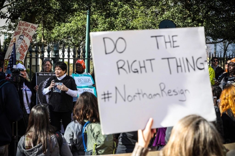 Vilma Seymour speaking at Resign Governor Northam protest on Monday, February 4th